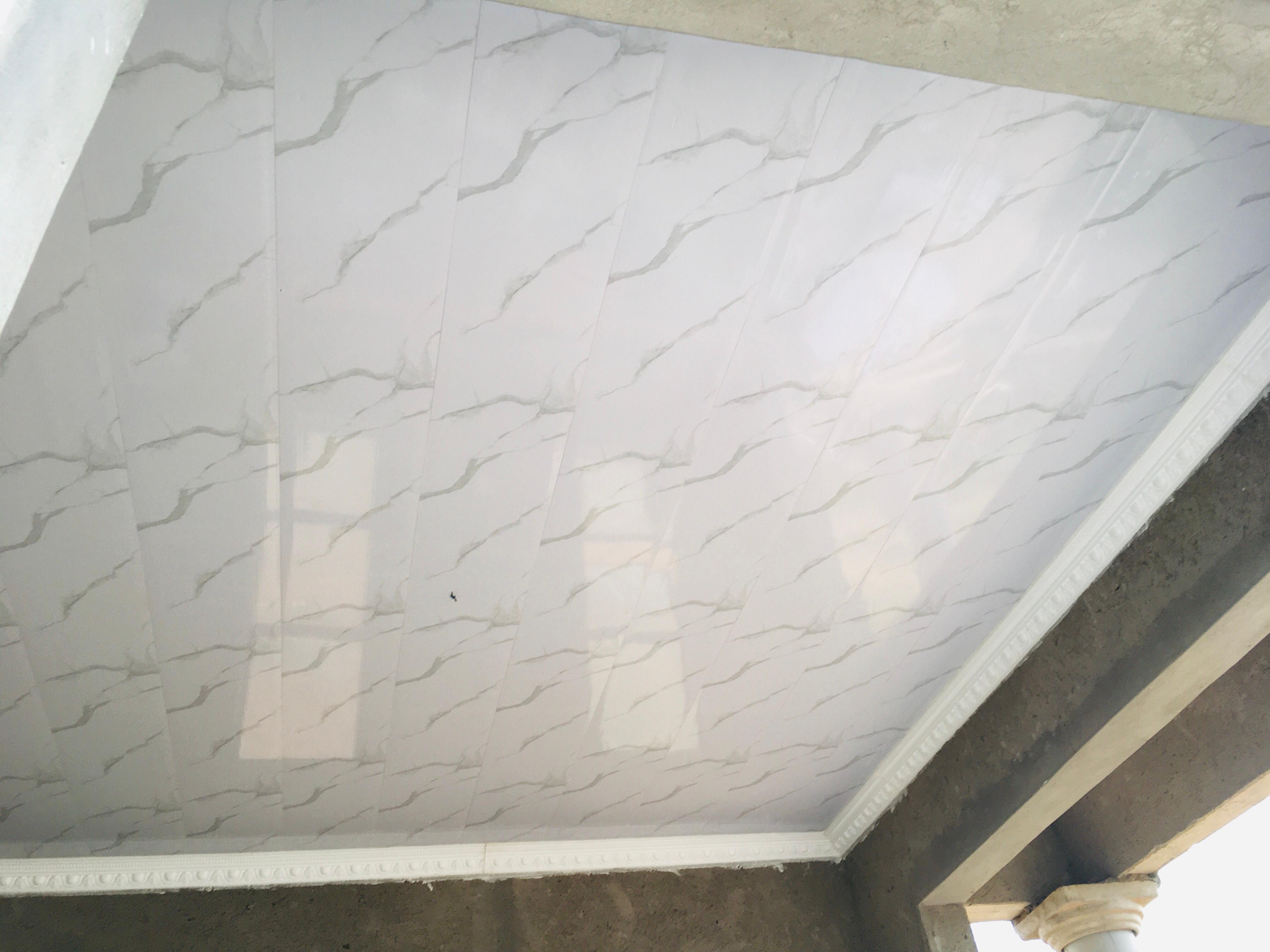 Marble ceiling panels installation