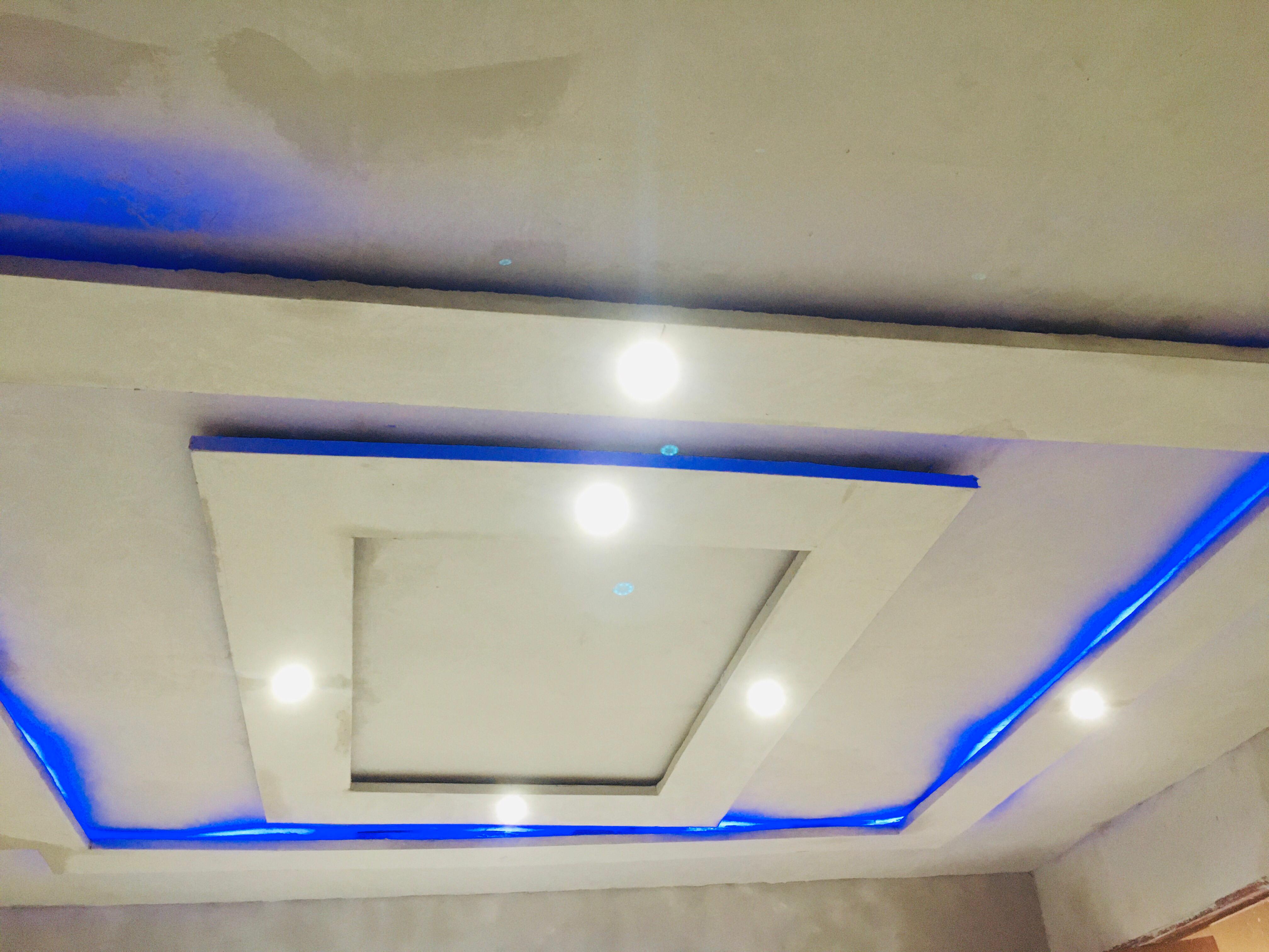 LED ceiling with downlights